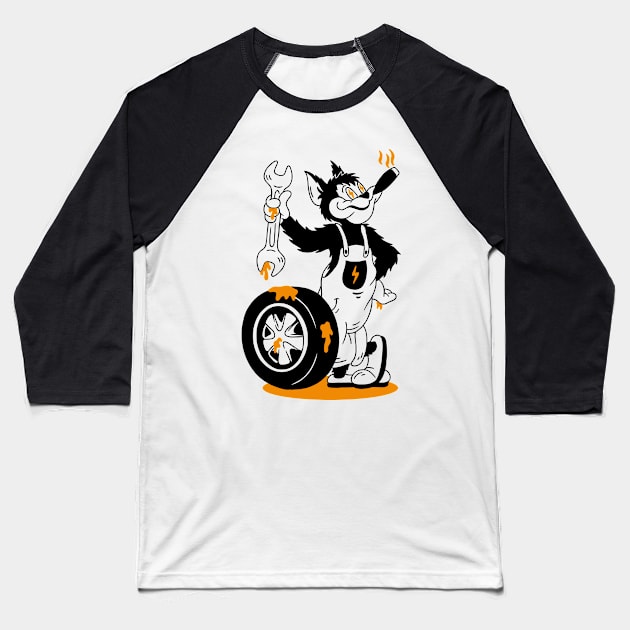 Bunny Motorcycle Baseball T-Shirt by hendijulyandi